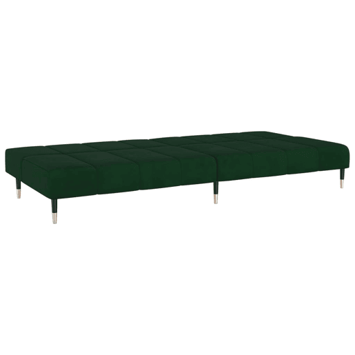 vidaXL Sofá-cama de 2 lugares veludo verde-escuro vidaXL Sofá-cama de 2 lugares veludo verde-escuro