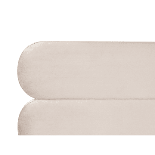 Cama Veludo LESSAY 180 x 200 cm Creme claro