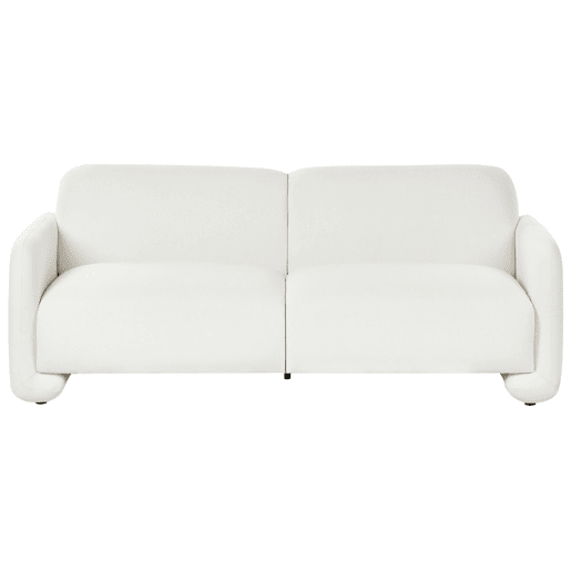 Conjunto de sala de estar SALAND Tecido Branco 4 lugares