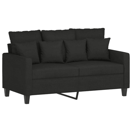 vidaXL 3 pcs conjunto de sofás com almofadas tecido preto