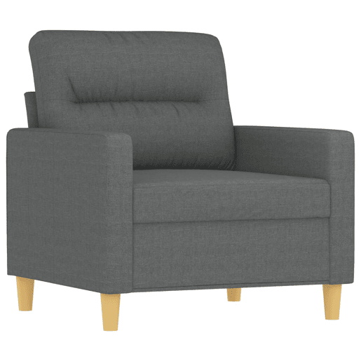 vidaXL 3 pcs conjunto de sofás com almofadões tecido cinzento-escuro vidaXL 3 pcs conjunto de sofás com almofadões tecido cinzento-escuro