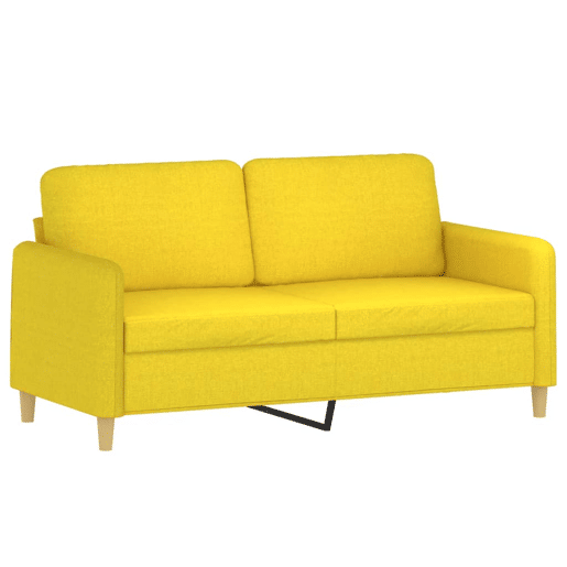 vidaXL 2 pcs conjunto de sofás com almofadas tecido amarelo-claro vidaXL 2 pcs conjunto de sofás com almofadas tecido amarelo-claro