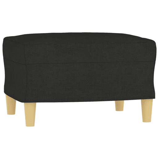 vidaXL Sofá de 3 lugares com apoio de pés 180 cm tecido preto vidaXL Sofá de 3 lugares com apoio de pés 180 cm tecido preto