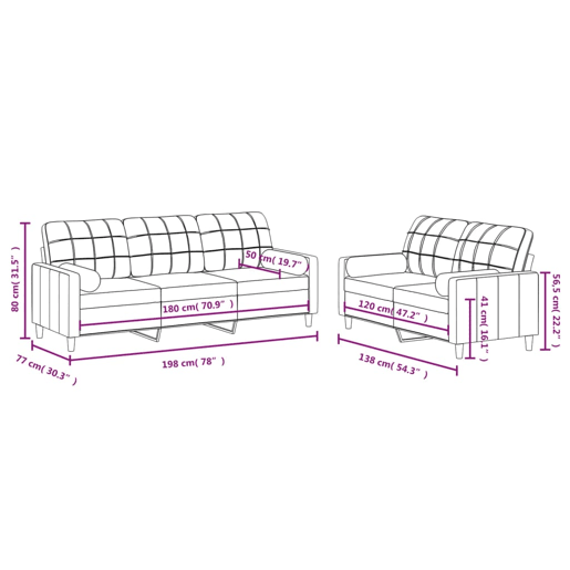 vidaXL 2 pcs conjunto de sofás com almofadas tecido cinzento-escuro vidaXL 2 pcs conjunto de sofás com almofadas tecido cinzento-escuro