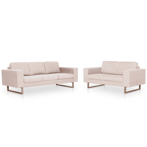 vidaXL 2 pcs conjunto de sofás tecido cor creme vidaXL 2 pcs conjunto de sofás tecido cor creme