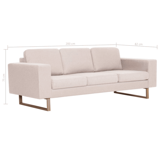 vidaXL 2 pcs conjunto de sofás tecido cor creme vidaXL 2 pcs conjunto de sofás tecido cor creme