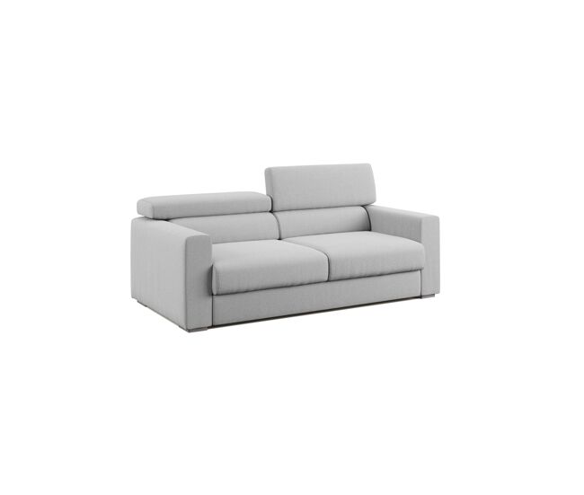 Dylan sofá con pouf extraíble en tejido efecto algodón impermeable 158 cm gris