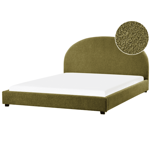 Cama de água Bouclé VAUCLUSE 180 x 200 cm Verde-oliva