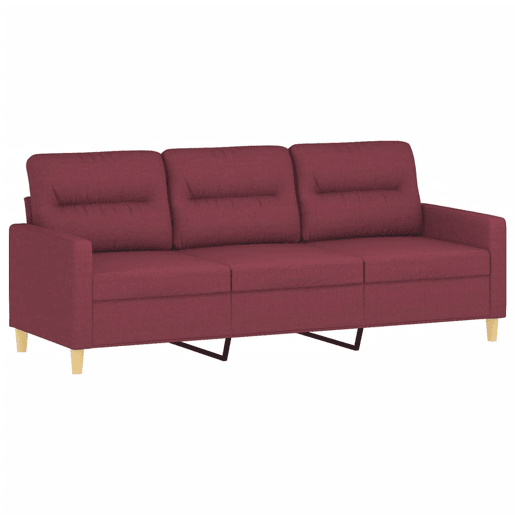 vidaXL 2 pcs conjunto de sofás com almofadões tecido vermelho tinto vidaXL 2 pcs conjunto de sofás com almofadões tecido vermelho tinto