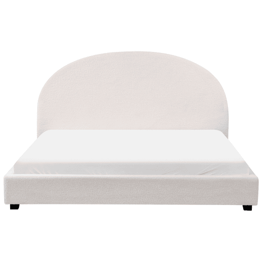 Cama Bouclé VAUCLUSE 180 x 200 cm Branco creme