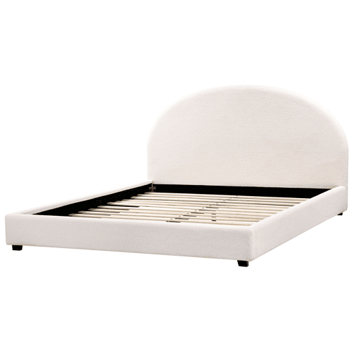 Cama Bouclé VAUCLUSE 180 x 200 cm Branco creme