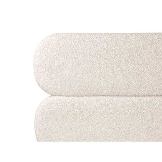 Cama Bouclé LESSAY 160 x 200 cm Branco creme