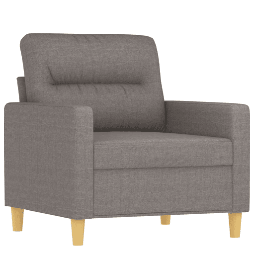 vidaXL 3 pcs conjunto de sofás com almofadas tecido cinza-acastanhado
