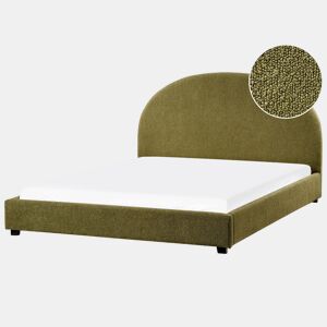 Cama de água Bouclé VAUCLUSE 160 x 200 cm Verde-oliva