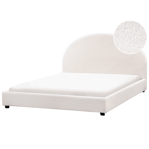 Cama de água Bouclé VAUCLUSE 160 x 200 cm Branco creme