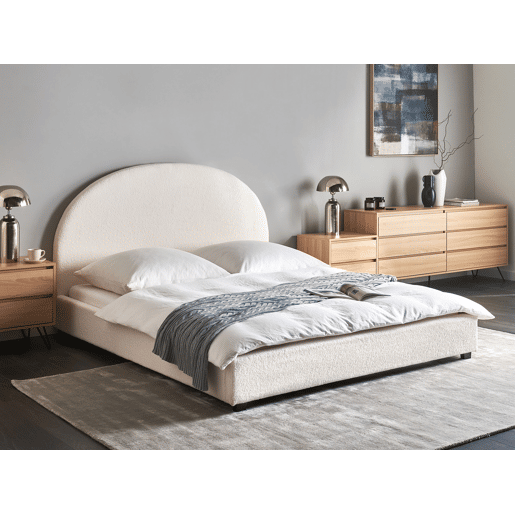 Cama de água Bouclé VAUCLUSE 160 x 200 cm Branco creme