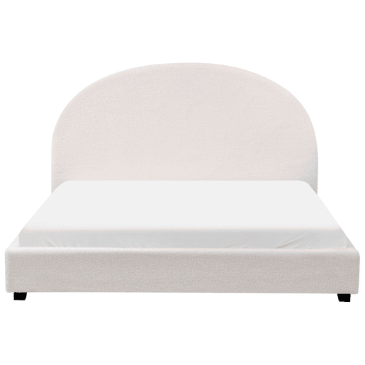 Cama de água Bouclé VAUCLUSE 160 x 200 cm Branco creme