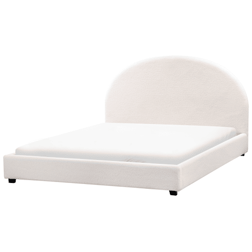 Cama de água Bouclé VAUCLUSE 160 x 200 cm Branco creme