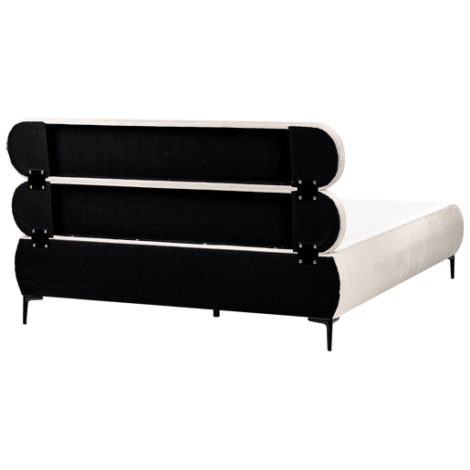 Cama Veludo LESSAY 160 x 200 cm Creme claro