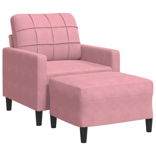 vidaXL Poltrona com apoio de pés 60 cm veludo rosa vidaXL Poltrona com apoio de pés 60 cm veludo rosa