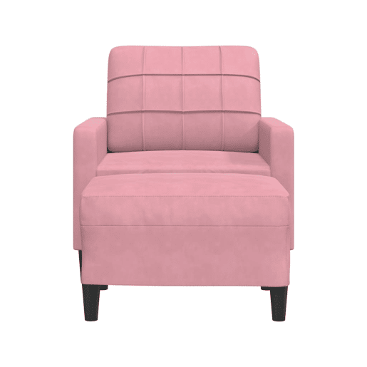 vidaXL Poltrona com apoio de pés 60 cm veludo rosa vidaXL Poltrona com apoio de pés 60 cm veludo rosa