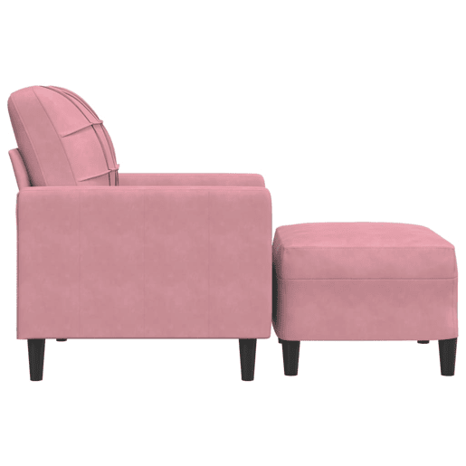 vidaXL Poltrona com apoio de pés 60 cm veludo rosa vidaXL Poltrona com apoio de pés 60 cm veludo rosa
