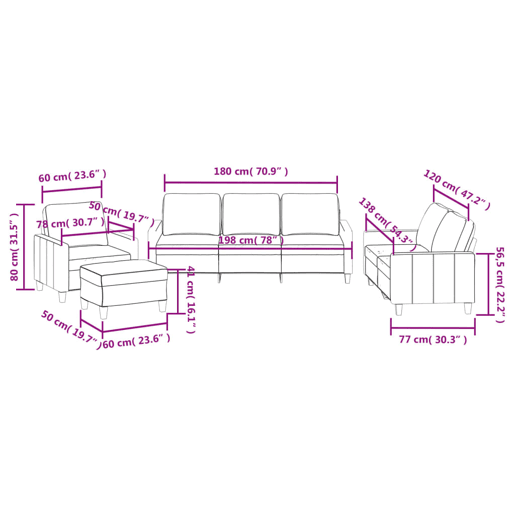 vidaXL 4 pcs conjunto sofás c almofadões couro artificial cor creme vidaXL 4 pcs conjunto sofás c almofadões couro artificial cor creme