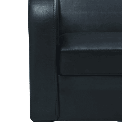 vidaXL Sofá de 3 lugares couro artificial preto