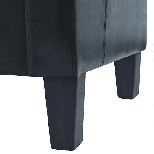 vidaXL Sofá de 3 lugares couro artificial preto