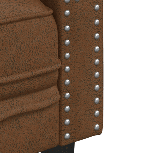 vidaXL 2 pcs conj. de sofás chesterfield camurça artificial castanho