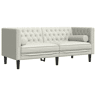 vidaXL Sofá chesterfield com rolos 2 lugares veludo creme