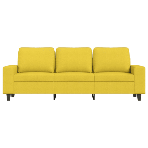 vidaXL Sofá de 3 lugares com apoio de pés 180 cm tecido amarelo-claro