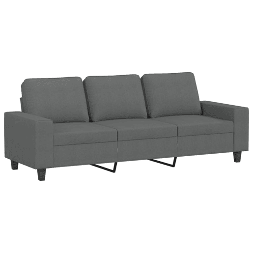 vidaXL Sofá de 3 lugares com apoio de pés 180 cm tecido cinza-escuro