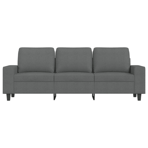 vidaXL Sofá de 3 lugares com apoio de pés 180 cm tecido cinza-escuro