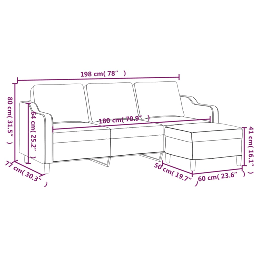 vidaXL Sofá de 3 lugares com apoio de pés 180 cm tecido amarelo-claro vidaXL Sofá de 3 lugares com apoio de pés 180 cm tecido amarelo-claro