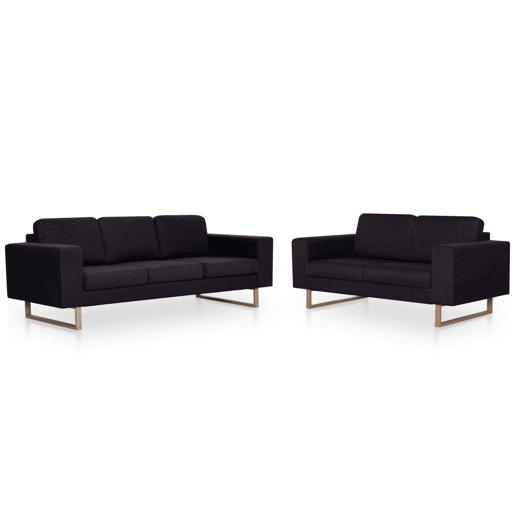 vidaXL 2 pcs conjunto de sofás tecido preto