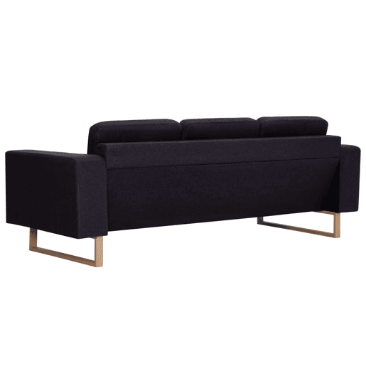 vidaXL 2 pcs conjunto de sofás tecido preto