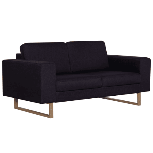 vidaXL 2 pcs conjunto de sofás tecido preto