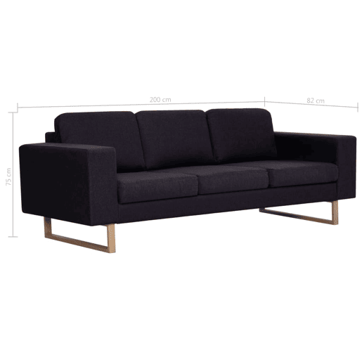 vidaXL 2 pcs conjunto de sofás tecido preto