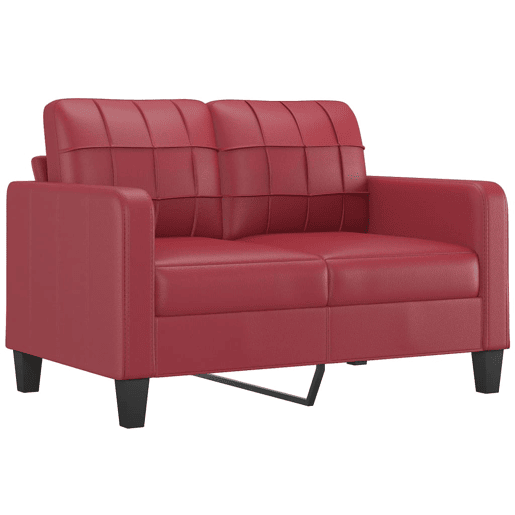 vidaXL 3 pcs conjunto sofás c almofadões couro artif. vermelho tinto vidaXL 3 pcs conjunto sofás c almofadões couro artif. vermelho tinto