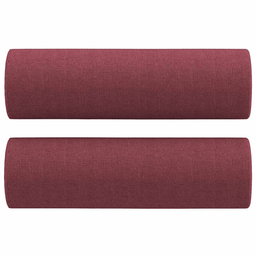 vidaXL 2 pcs conjunto de sofás com almofadas tecido vermelho-tinto
