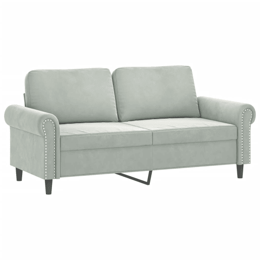 vidaXL 2 pcs conjunto de sofás com almofadas veludo cinzento-claro vidaXL 2 pcs conjunto de sofás com almofadas veludo cinzento-claro