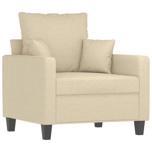 vidaXL 3 pcs conjunto de sofás com almofadas tecido cor creme