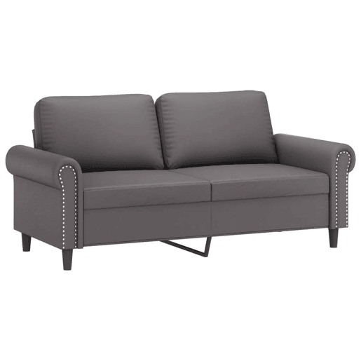 vidaXL 2 pcs conjunto de sofás c almofadões couro artificial cinzento vidaXL 2 pcs conjunto de sofás c almofadões couro artificial cinzento