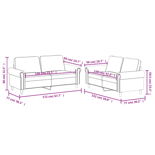 vidaXL 2 pcs conjunto de sofás c almofadões couro artificial cinzento vidaXL 2 pcs conjunto de sofás c almofadões couro artificial cinzento