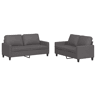 vidaXL 2 pcs conjunto de sofás c almofadões couro artificial cinzento
