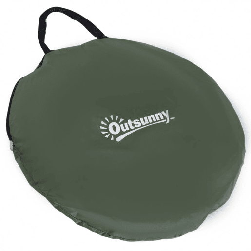Outsunny Tenda de Duche para Campismo Dobrável Pop UP Tenda de Privacidade com proteção UV e Tecido Impermeável 100x100x185cm Verde Escuro