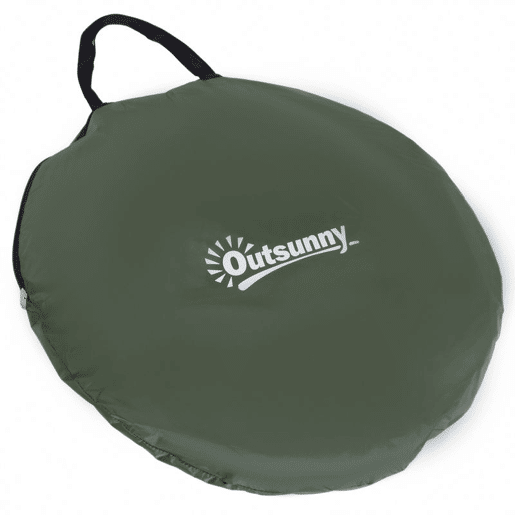 Outsunny Tenda de Duche para Campismo Dobrável Pop UP Tenda de Privacidade com proteção UV e Tecido Impermeável 100x100x185cm Verde Escuro