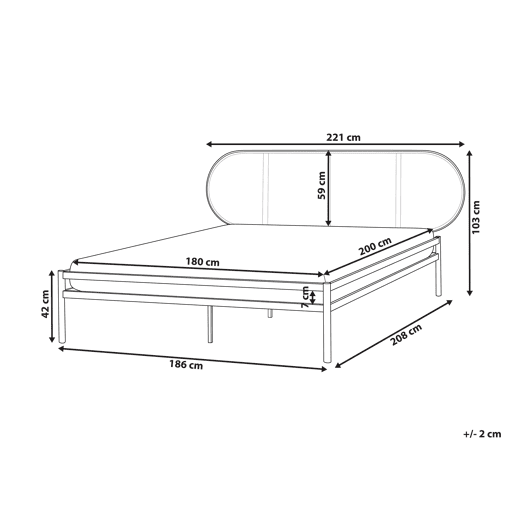 Cama BOULIN 180 x 200 cm Preto Cama BOULIN 180 x 200 cm Preto
