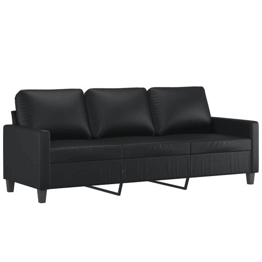 vidaXL 2 pcs conjunto de sofás com almofadões couro artificial preto vidaXL 2 pcs conjunto de sofás com almofadões couro artificial preto